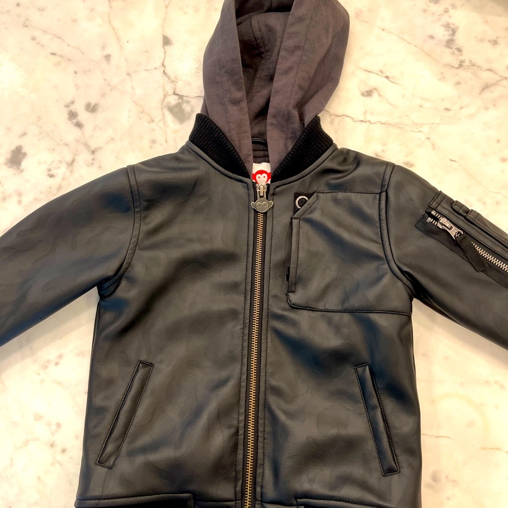 Kids Appaman leather motorcycle jacket size 4t